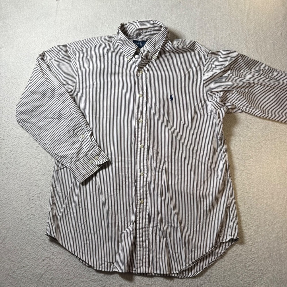 Ralph Lauren Classic Fit Striped Button Down Shirt Men's Long‎ Sleeve Polo Pony